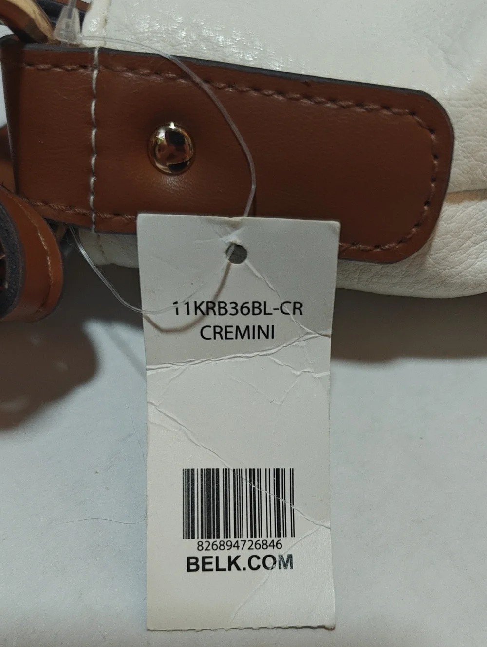 Classic Kim Rogers White and Beige Dress Hobo Bag